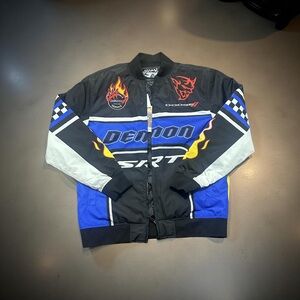 Men's Black and Blue Racing Jacket